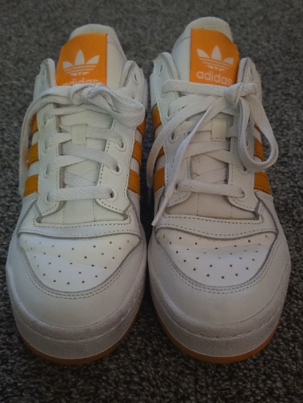 Adidas Bold White and Orange Low-Top Sneakers - Picture 2 of 7